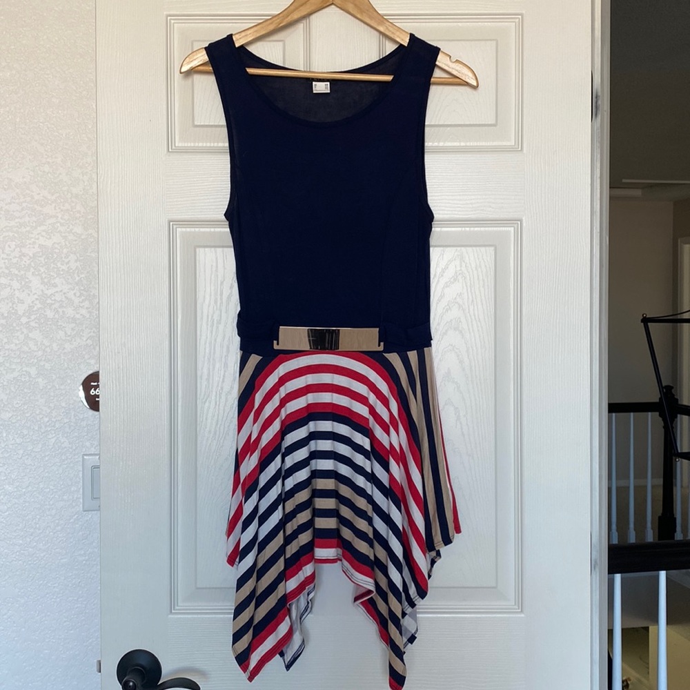 Red, white, and blue tunic